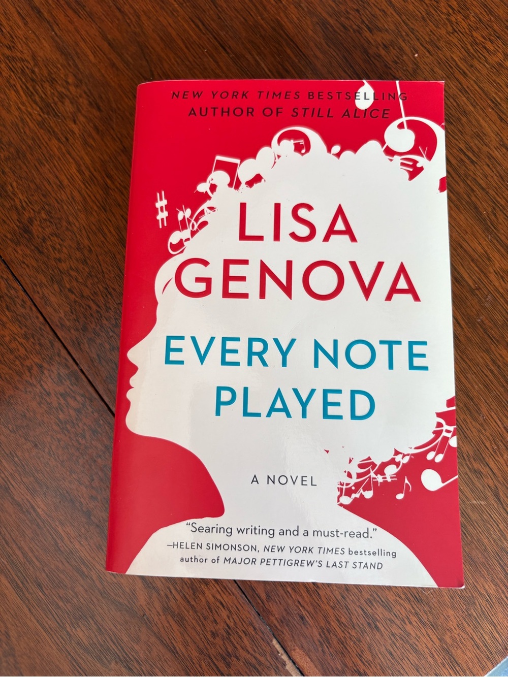 3/$20 Every Note Played by Lisa Genova - Red/White Paperback Novel Book